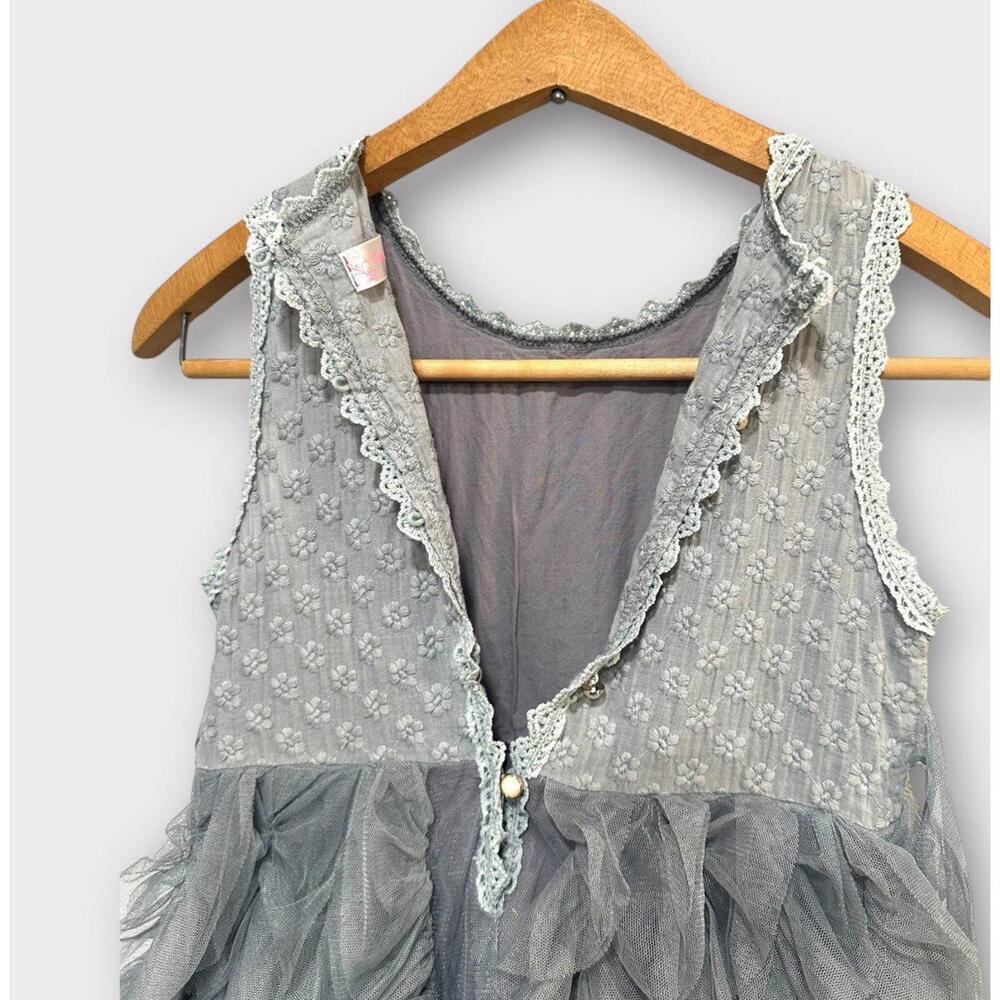 Hudiehua Girls Tutu Dress Tulle Sleeveless Floral Lace Gray Size 130 cm US 8 - Picture 5 of 14